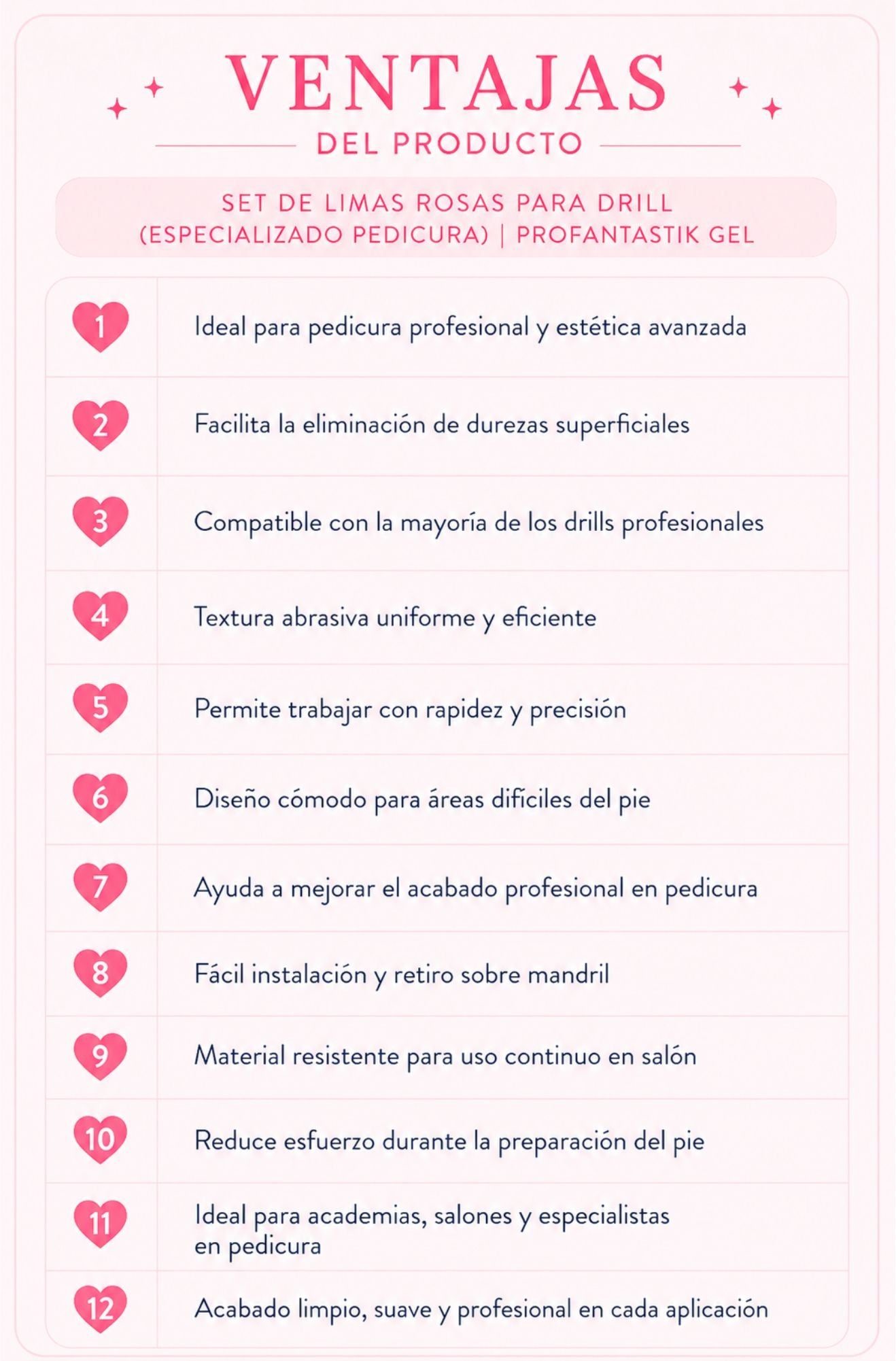 SET LIMAS ROSAS PARA DRILL ESPECIALIZADO PEDICURA