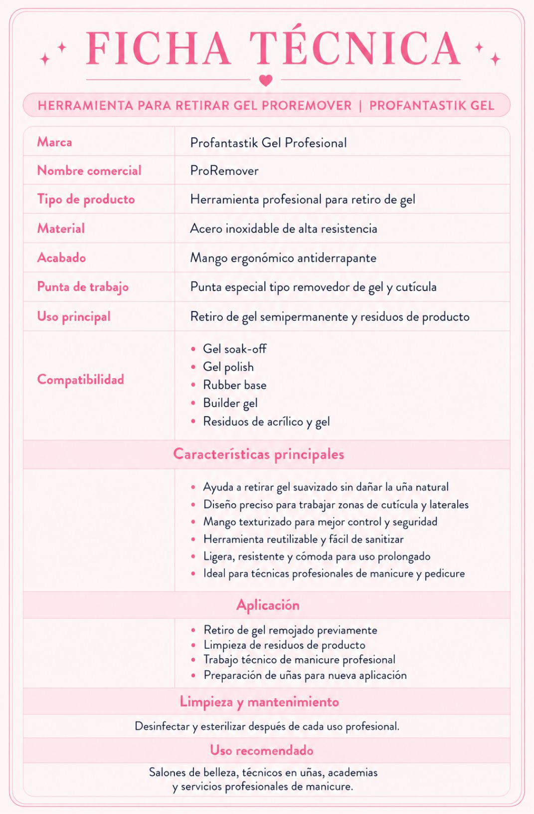 HERRAMIENTA PARA RETIRAR GEL PROREMOVER
