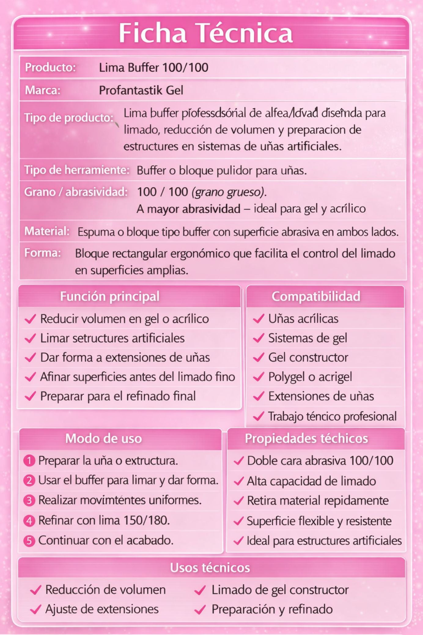 LIMA BUFFER NEGRA 100-100