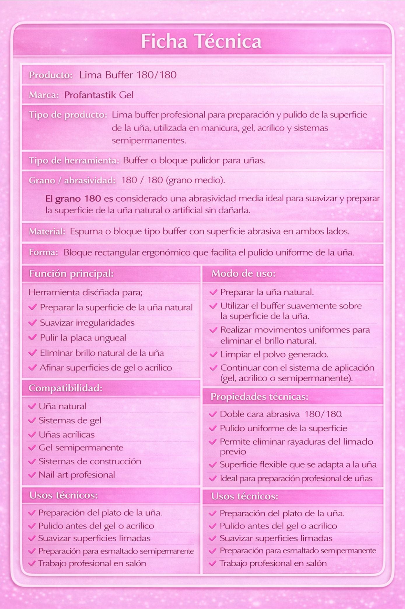LIMA BUFFER NEGRA 180-180