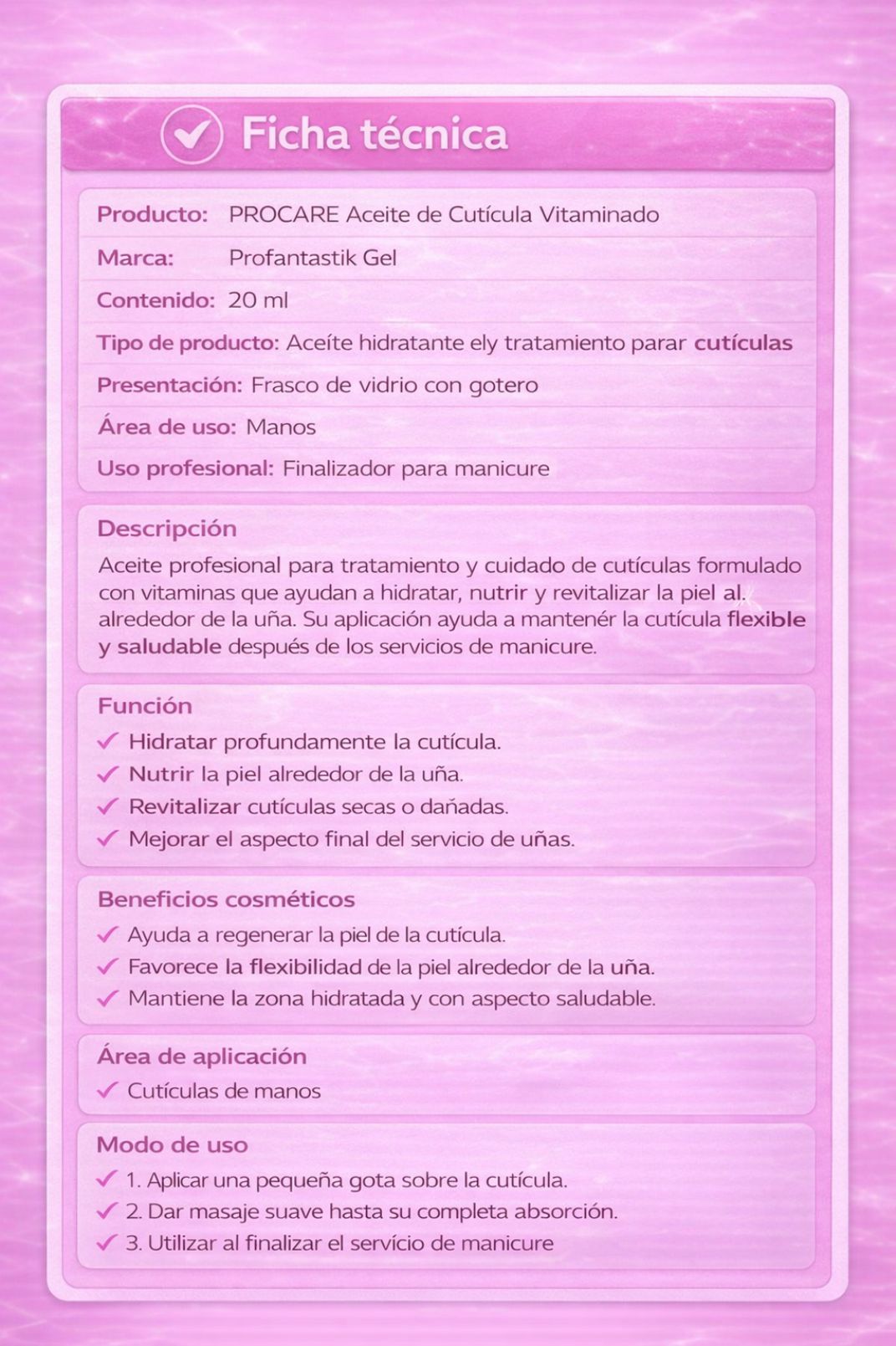 PROCARE ACEITE MANOS