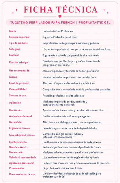 TUNGSTENO PERFILADOR PARA FRENCH